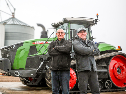 Two Fendt Farmers in front of their Fendt track tractor